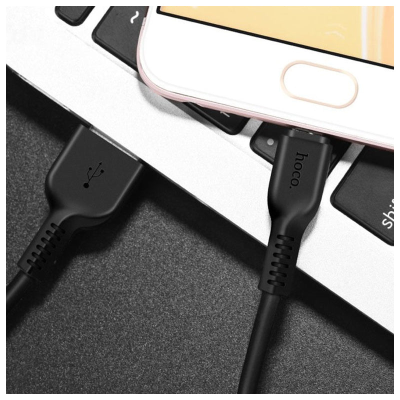 HOCO X20 Flash Charging Data Sync Cable - Micro USB / 1 Meter / Black