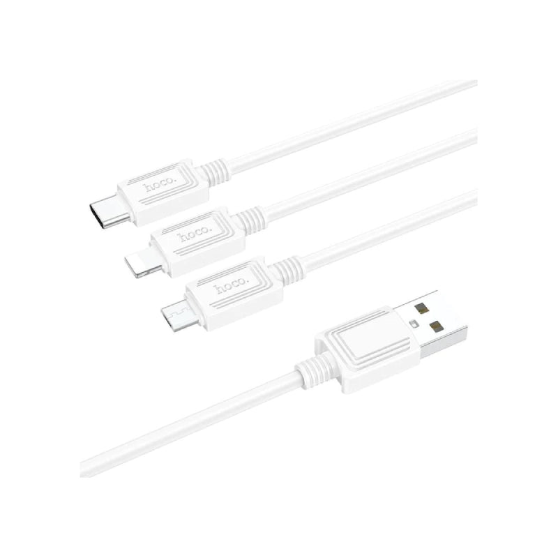 HOCO X74 3-in-1 Charging Cable - 1M / White