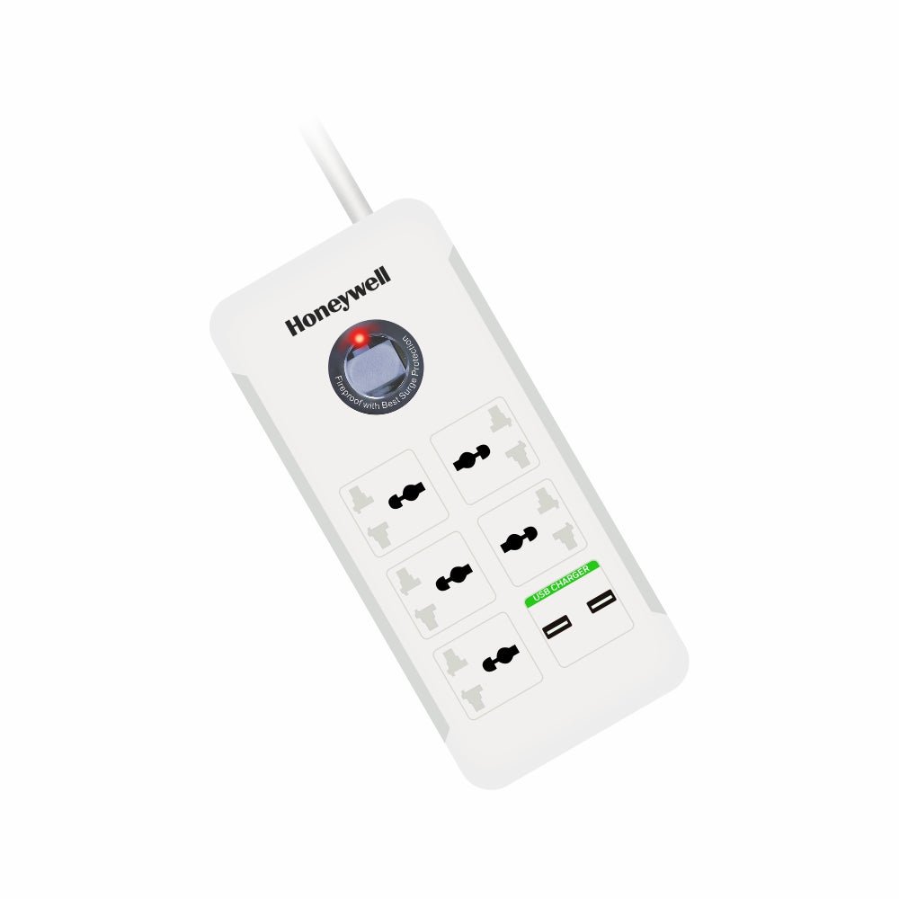 Honeywell 5 Socket Surge Protector + 2 USB