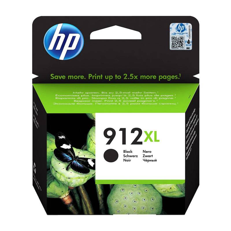 HP 912XL High Yield Black Ink Cartridge - 825 Pages / 21.7 ml / Black Color / Ink Cartridge