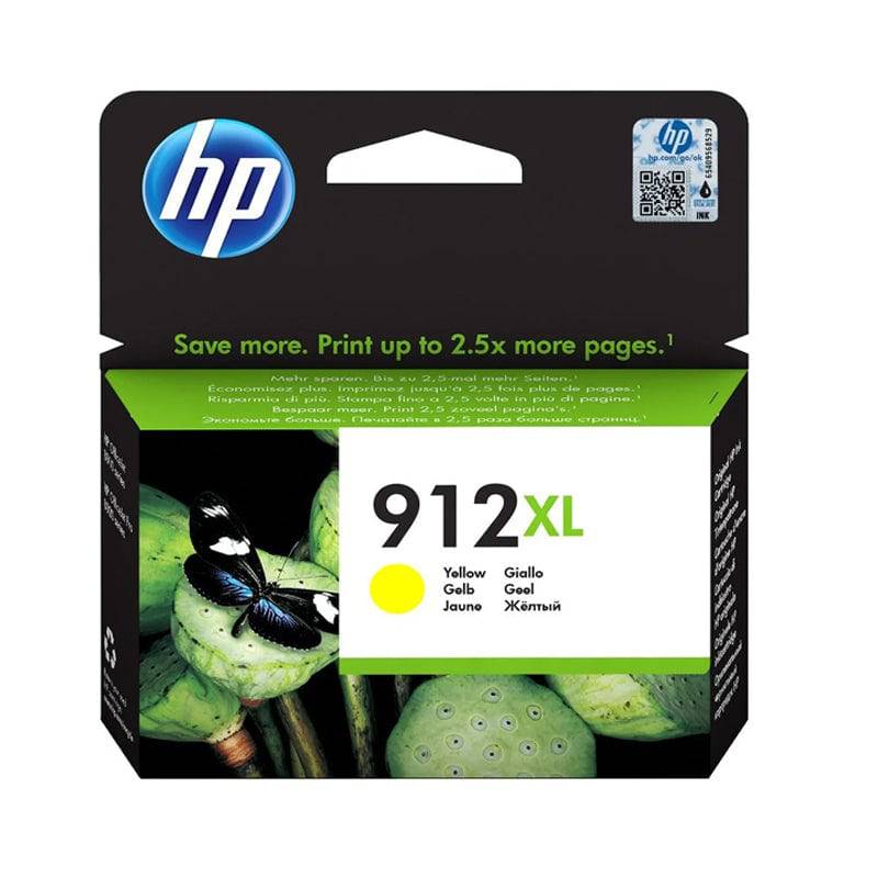 HP 912XL High Yield Yellow Ink Cartridge - 825 Pages / 9.9 ml / Yellow Color / Ink Cartridge