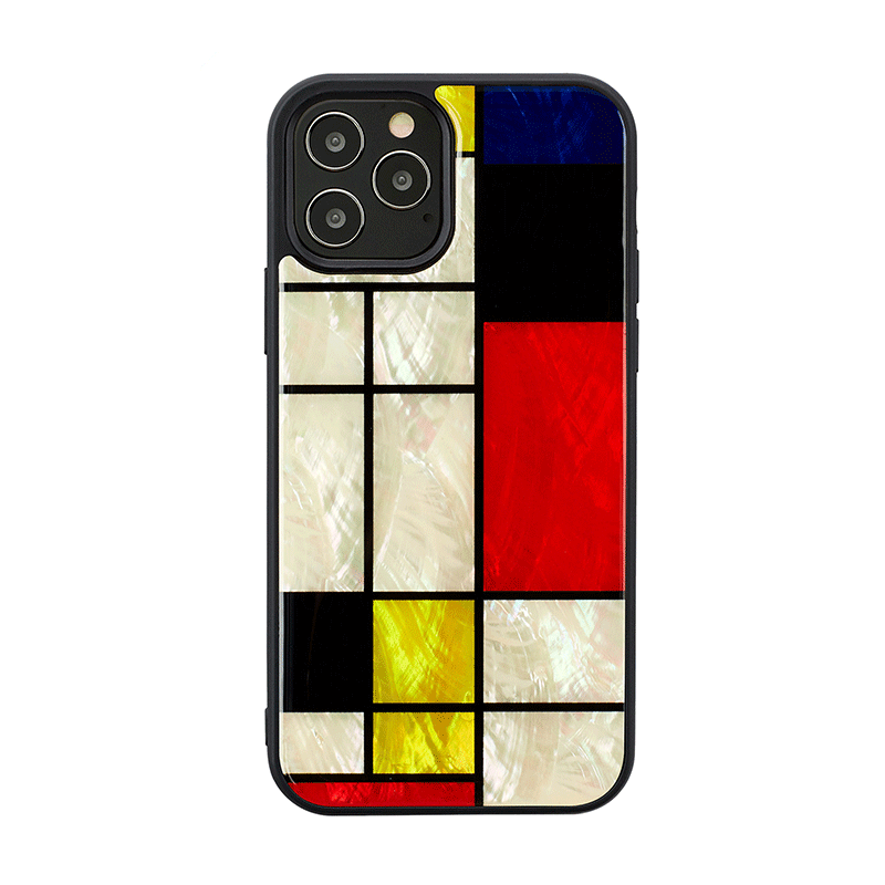 Ikins Natural Pearl Case For iPhone 12 & 12 Pro - Mondrian