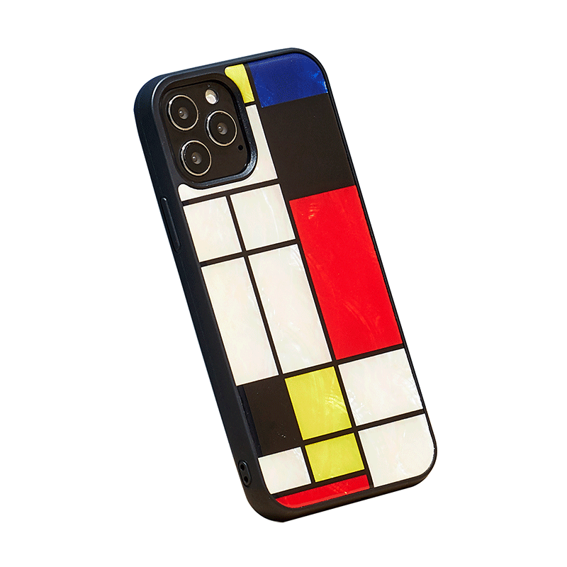 Ikins Natural Pearl Case For iPhone 12 & 12 Pro - Mondrian