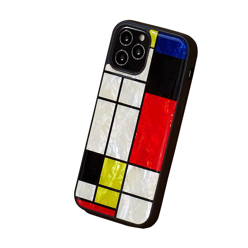 Ikins Natural Pearl Case For iPhone 12 & 12 Pro - Mondrian