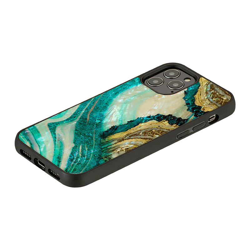 Ikins Natural Pearl Case For iPhone 12 Pro Max - Aqua Agate