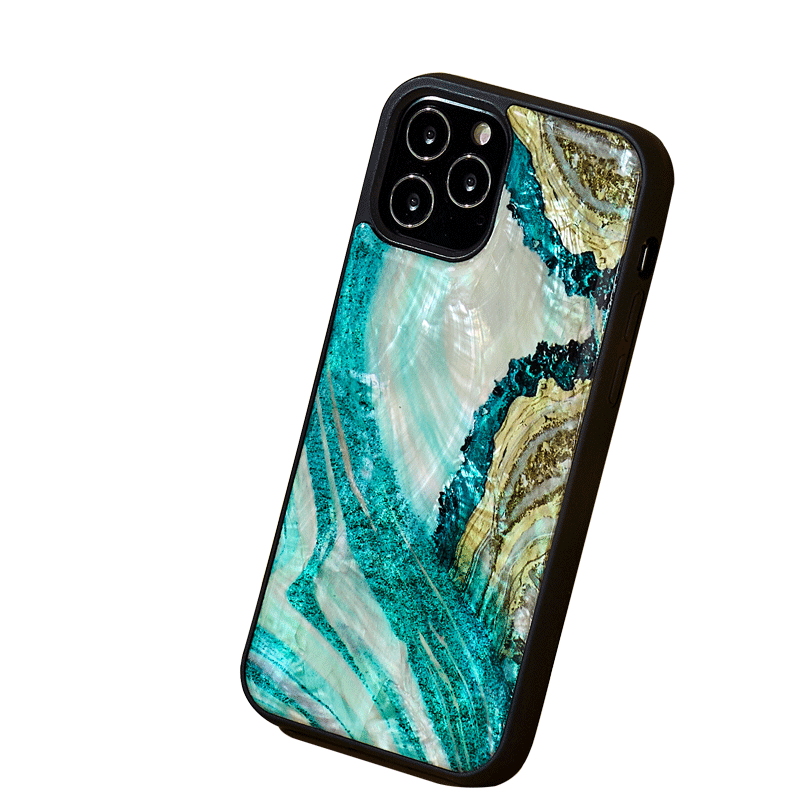 Ikins Natural Pearl Case For iPhone 12 Pro Max - Aqua Agate