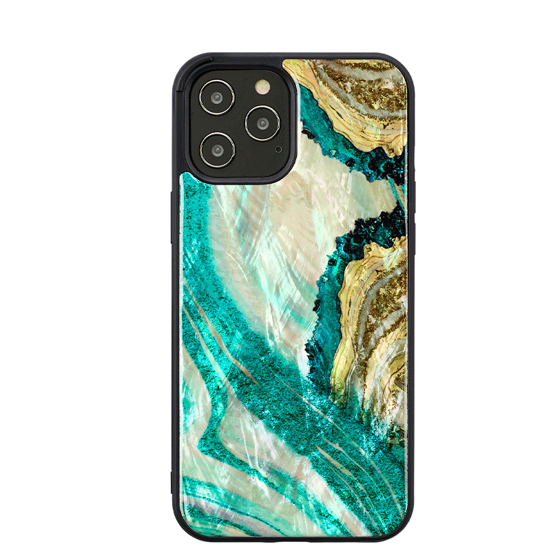 Ikins Natural Pearl Case For iPhone 12 Pro Max - Aqua Agate