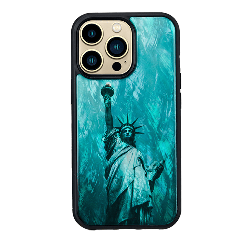 Ikins Natural Pearl Case For iPhone 13 Pro Max-Statue Of Liberty