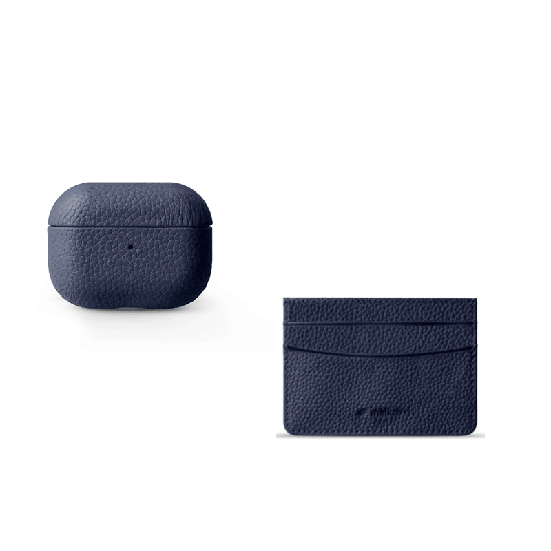 iPhone 13 Pro Max - Airpod Pro 2 - Dark Blue Leather Case Gift Set With Wallet