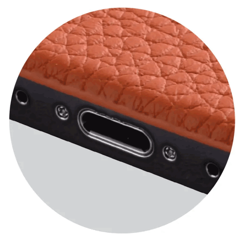 iPhone 14 Pro - Airpod Pro - Orange Leather Case Gift Set With Wallet