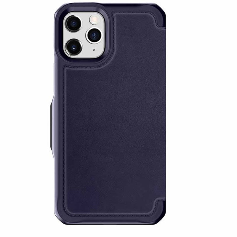 Itskins Folio Leather Case - iPhone 12 & 12 Pro / Navy Blue