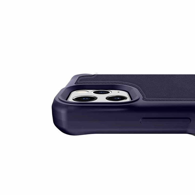 Itskins Folio Leather Case - iPhone 12 & 12 Pro / Navy Blue