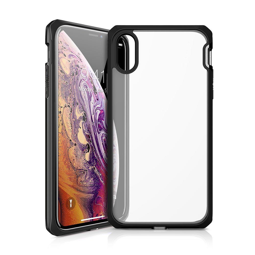 Itskins Hybrid Edge Metallic Frame Case Anti Shock Up To 2 Mtr For iPhone Xs Max - Black Mat