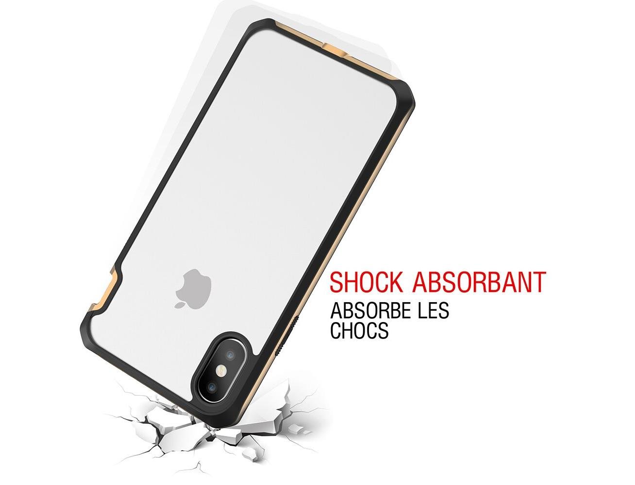 Itskins Hybrid Edge Metallic Frame Case Anti Shock Up To 2 Mtr For iPhone Xs Max - Gold