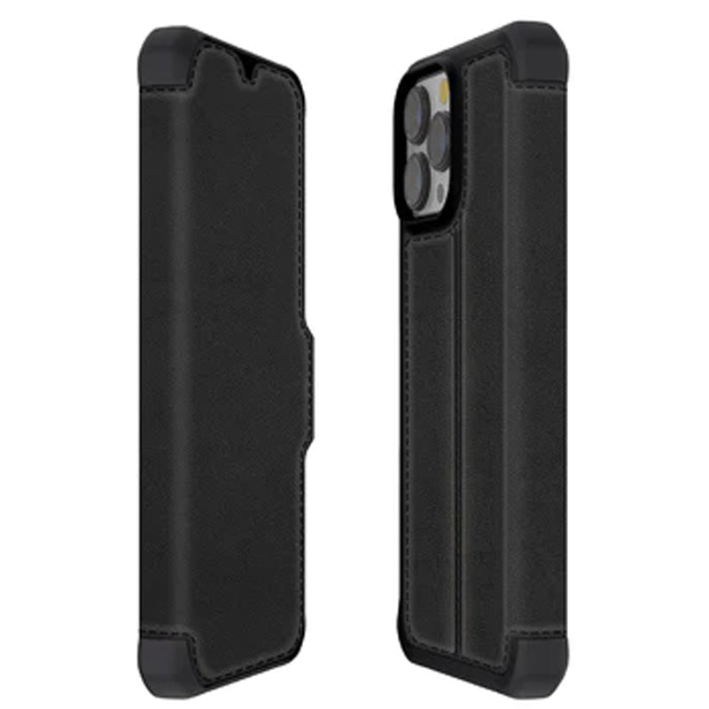 Itskins Hybrid Folio Leather Series Cover - Apple iPhone 13 Pro / Black