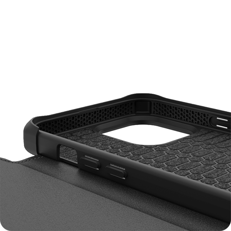 Itskins Hybrid Folio Leather Series Cover - Apple iPhone 13 Pro Max / Black