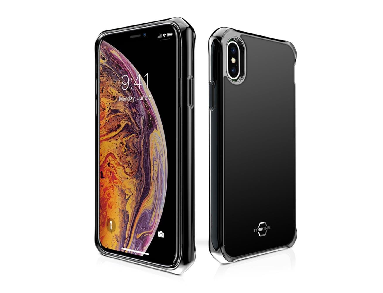 Itskins Hybrid Glass Case Anti Shock Up To 2 Mtr For iPhone Xs Max - Black