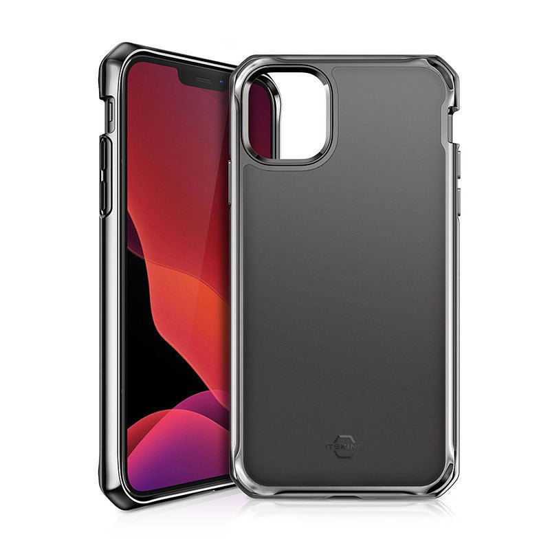 Itskins Hybrid Glass Case - Apple iPhone 12 & 12 Pro / Space Grey