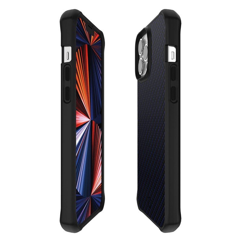 Itskins Hybrid Mag Carbon Series Cover - Apple iPhone 13 Pro / Carbon Blue