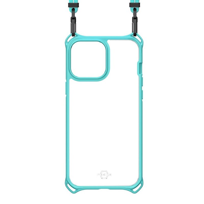 Itskins Hybrid Sling Case - Apple iPhone 13 Pro Max / Light Blue And Transparent