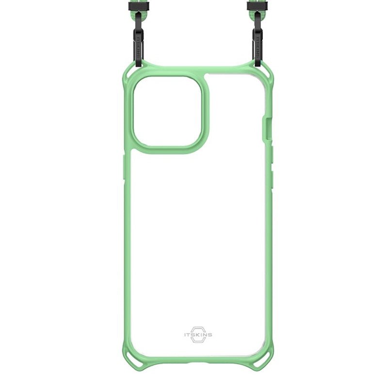 Itskins Hybrid Sling Case - Apple iPhone 13 Pro Max / Light Green And Transparent