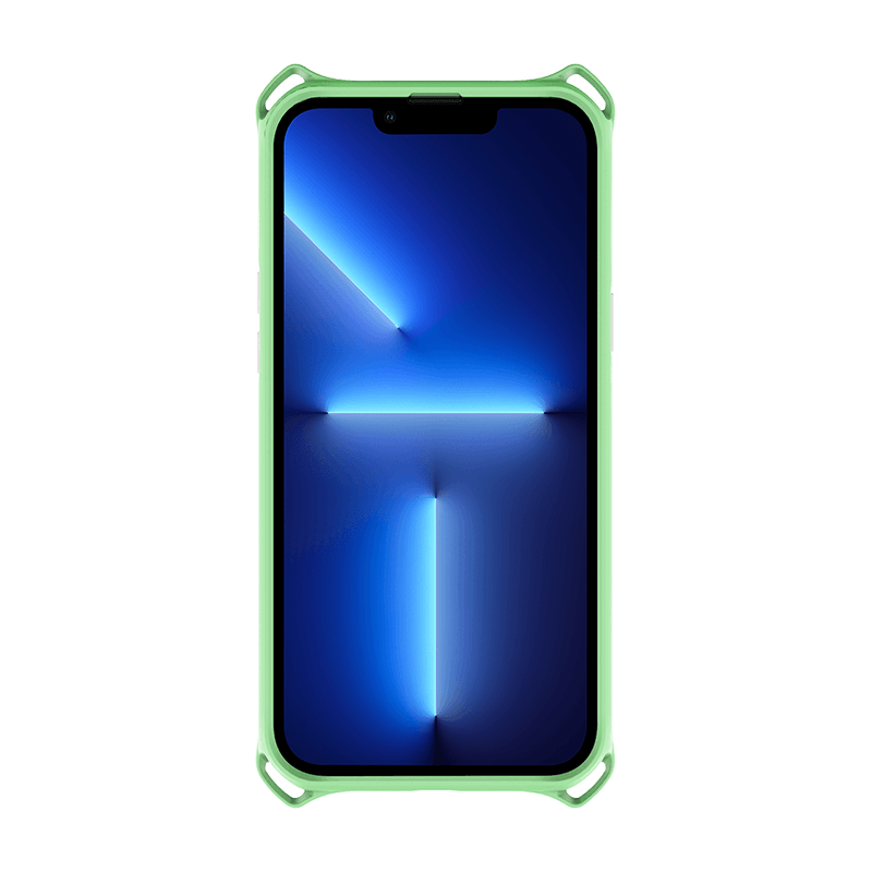 اتسكينز هايبرد حبال حافظة - ابل  ايفون   13 برو ماكس  ضوء   أخضر  وشفافة