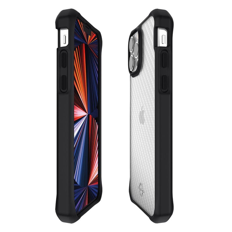 Itskins Hybrid Tek Case - 3M Drop Safe / iPhone 13 Pro / Black And Transparent