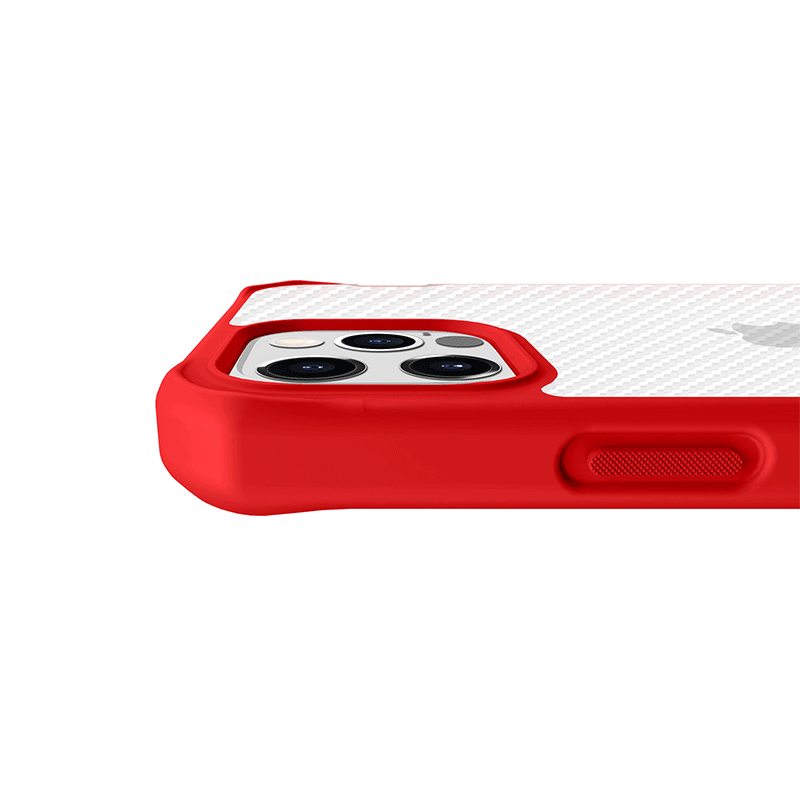 Itskins Hybrid Tek Case - Apple iPhone 12 & 12 Pro / Red And Transparent