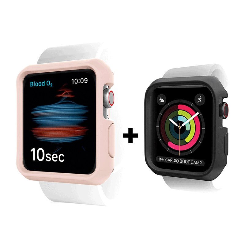 Itskins Spectrum Bumper Case - 44mm / Apple Watch SE / 6 / 5 / 4 / Light Pink & Black - Pack of 2