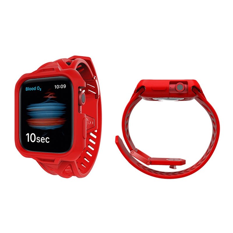 Itskins Spectrum Combo Watch Belt And Bumper Case Set - Apple Watch Se / 4 / 5 / 6 / 40mm / 2M Antishock / Red