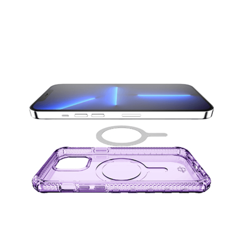 Itskins Supreme Magclear Cover - Apple iPhone 13 Pro / Light Purple And Light Purple Print