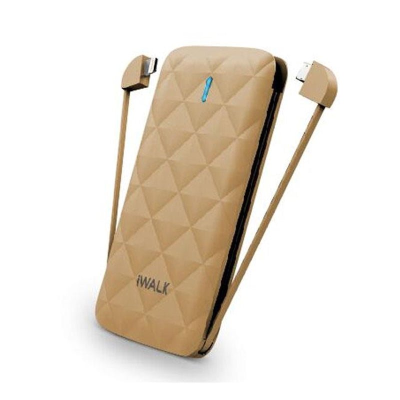 iWALK Duo Ultra Slim In-Built Cable Power Bank - 3000mAh / Gold