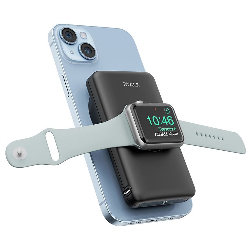 iWALK Mag-X Magnetic Wireless Power Bank With Apple Watch Charging Port - Wireless / 10000mAh / Black