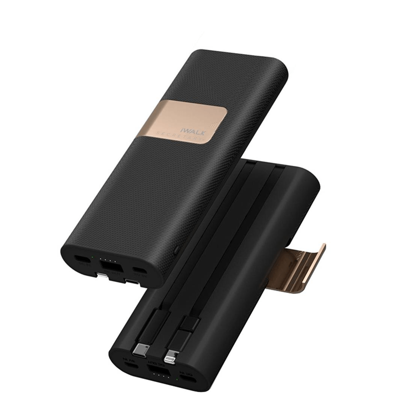 iWALK Secretary Plus 20000Mah,2X Faster Charging Compact Battery With Stand - Black