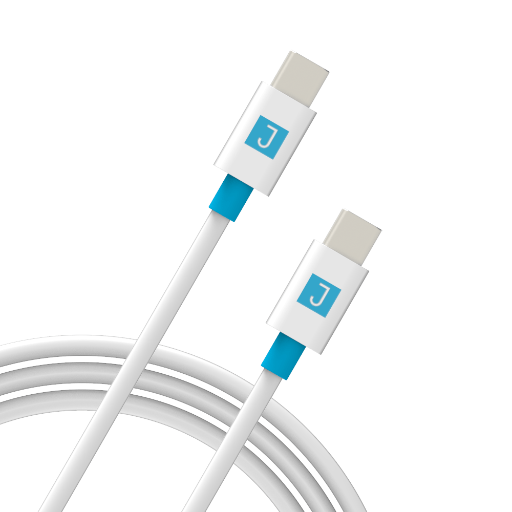 Juku USB C-C Charge and Sync Cable  - 2M, 3A, USB 2.0 - White