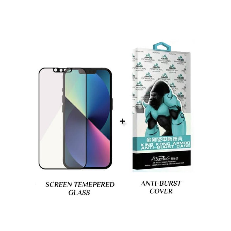 King Kong Anti Burst Case + Tempered Glass Screen Protector - iPhone 13 / 13 Pro - Bundle Offer