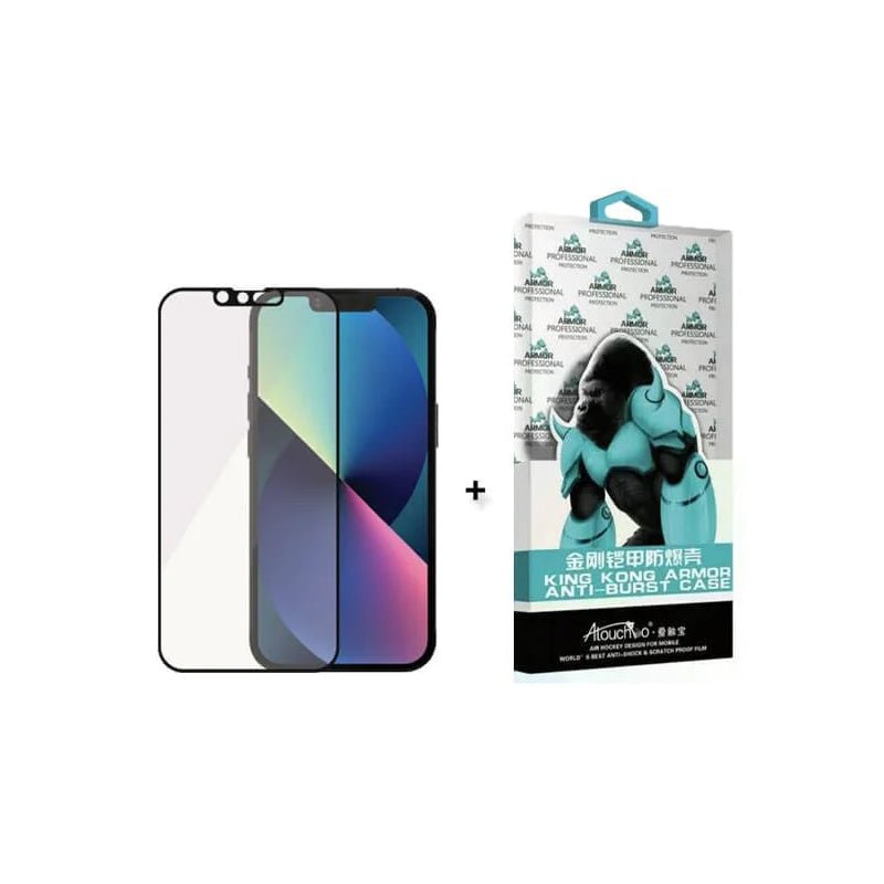King Kong Anti Burst Clear Case + Tempered Glass Screen Protector - iPhone 13 / 13 Pro - Bundle Offer