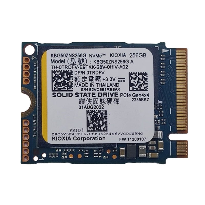 Kioxia M.2 PCIe NVMe SSD - 256GB / M.2 2230 / PCIe 4.0 / Open - SSD (Solid State Drive)