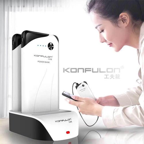 Konfulon 3 x 10000 mAh Power Station totaly 30000mah power bank with Dual USB Output