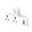 Ldnio 6 in 1 Power socket - 2 Way / USB-C / Night lamp / White