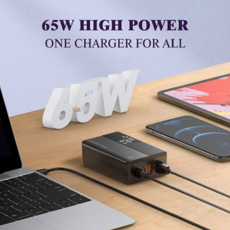 Ldnio 65W Super Fast Charging Desktop Charger - USB-C / 2 Meters / Black