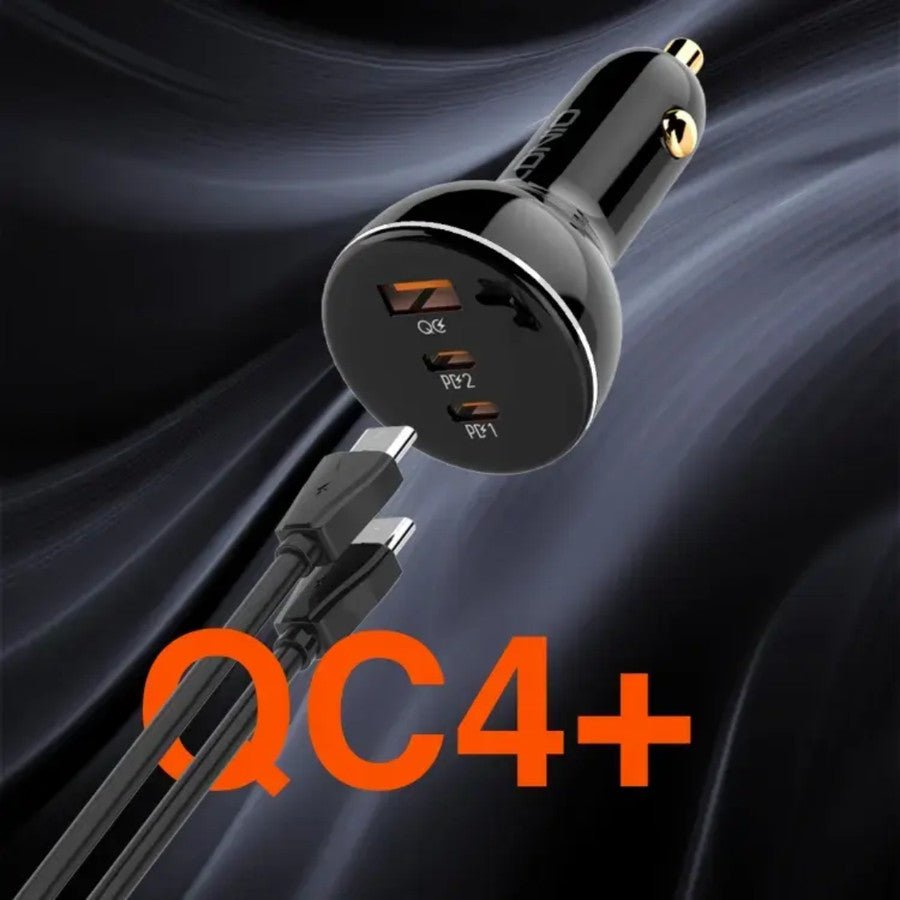 Ldnio Car Charger 160W USB + 2 PD with USB-C Cable Black – C102