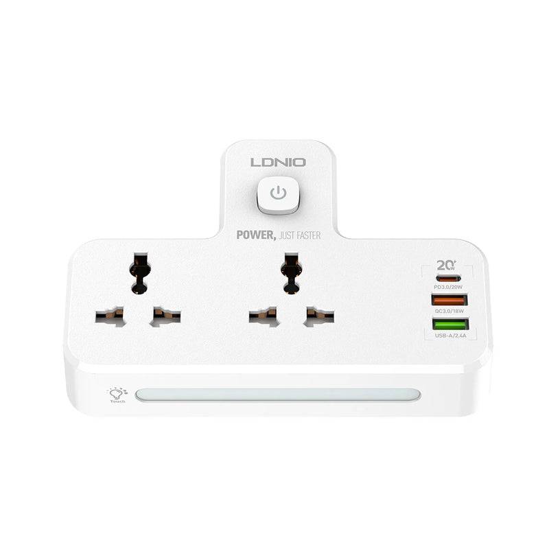 وصلة كهرباء لدنيو - 2 مخرج / USB-C / أبيض