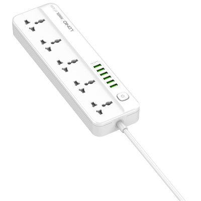 Ldnio Outlets Universal Power Strip - 5 Way / 6 x USB-A / White