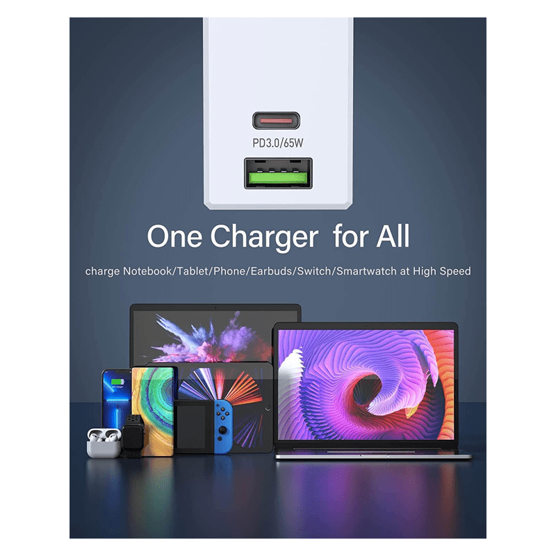 LDNIO PD Mini Quick Charger - 65W / USB Type-C / White