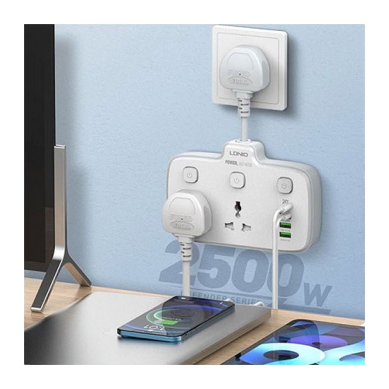 Ldnio Power Strip USB Socket - 2 Way / USB-A / USB-C / White