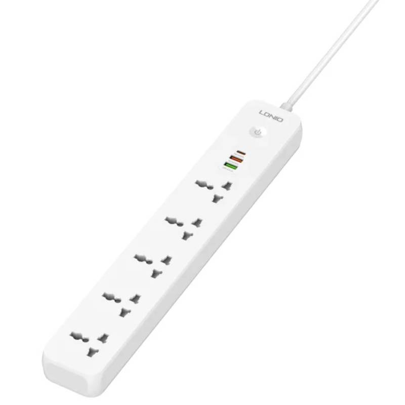 Ldnio Power Strip With USB Charge Ports - 5 Way / USB-A / USB-C / 2500W / White