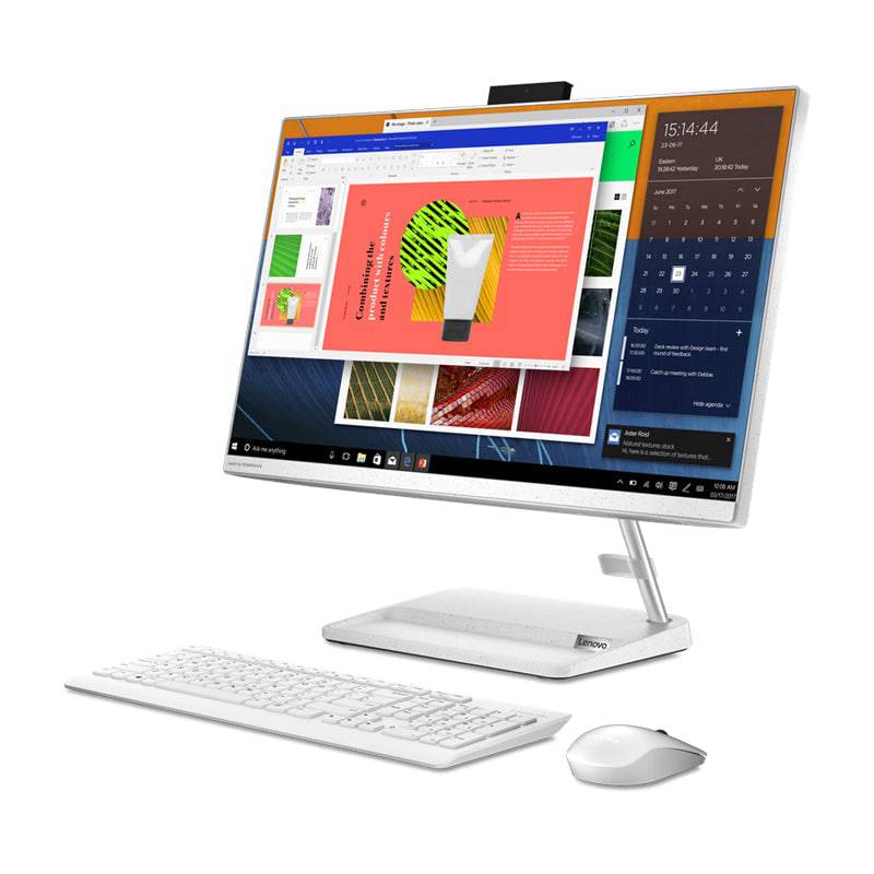 Lenovo IdeaCentre 3 AIO PC (Win 11 Home) - i3 / 4GB / 256GB (NVMe M.2 SSD) / 21.5" FHD Non-Touch / White / 1YW - Desktop