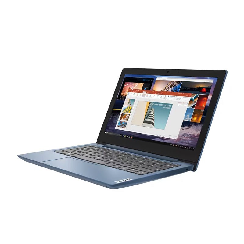 Lenovo IdeaPad 1 - 11.6" HD / Celeron / 4GB / 128GB (NVMe M.2 SSD) / DOS (Without OS) / 1YW / English / Ice Blue - Laptop