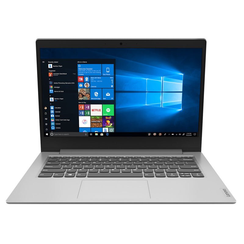 Lenovo IdeaPad 1 - 14.0" FHD / Celeron / 4GB / 128GB (NVMe M.2 SSD) / Win 10 Home / 1YW / Arabic/English / Platinum Grey - Laptop